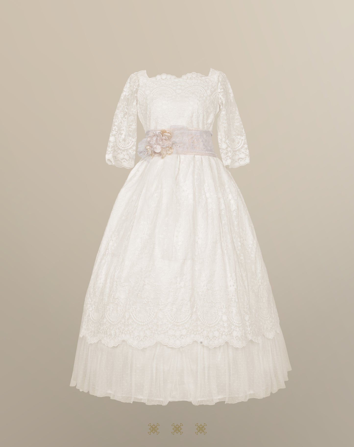 Vestido juvenil hueso C3-003
