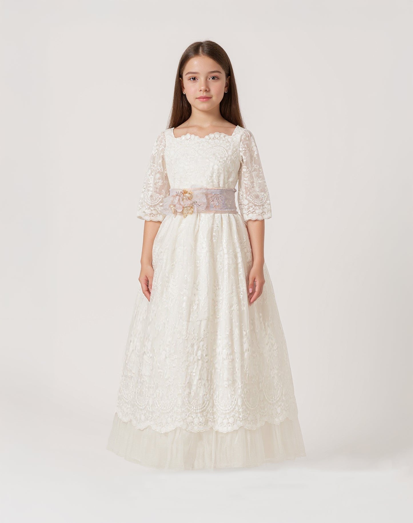 Vestido juvenil hueso C3-003