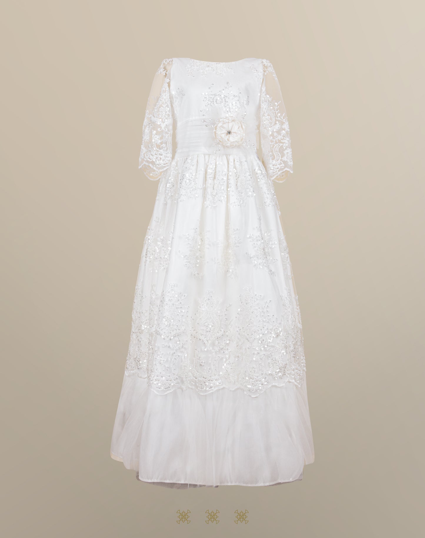 Vestido juvenil hueso C3-015