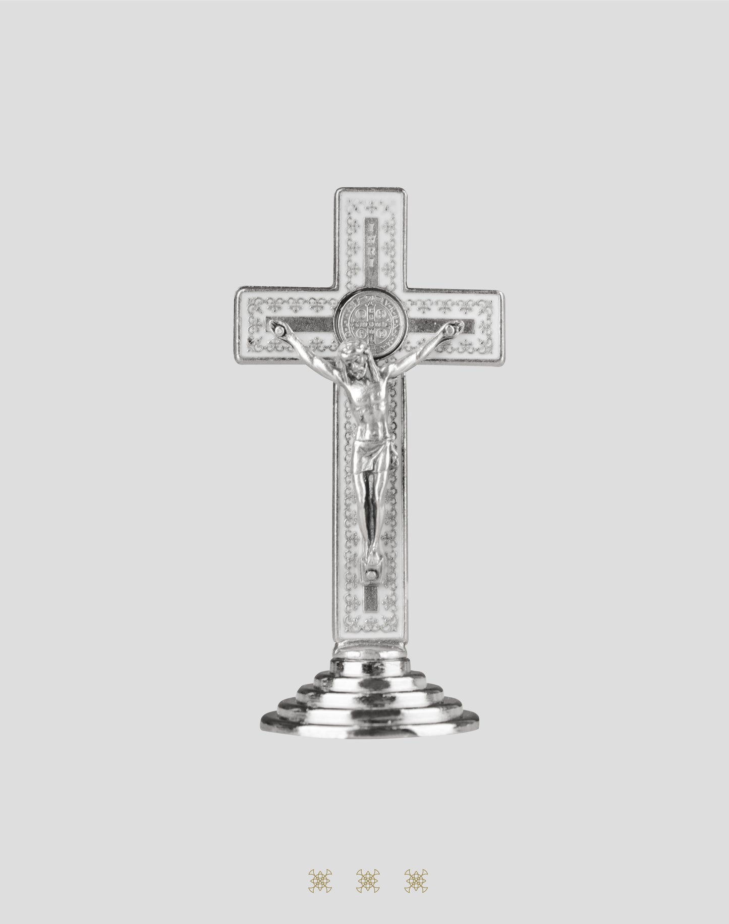 Cruz plata blanco 90-360