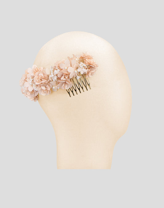 Tocado de flores hueso / rosa 02-228