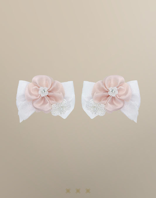 Moños color blanco para niña 02-240