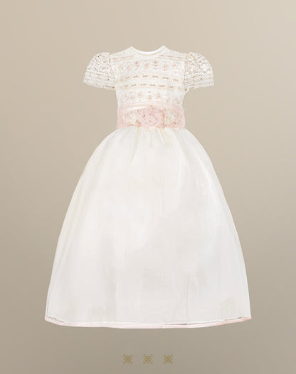 Vestido Infantil Hueso / Rosa 02-348