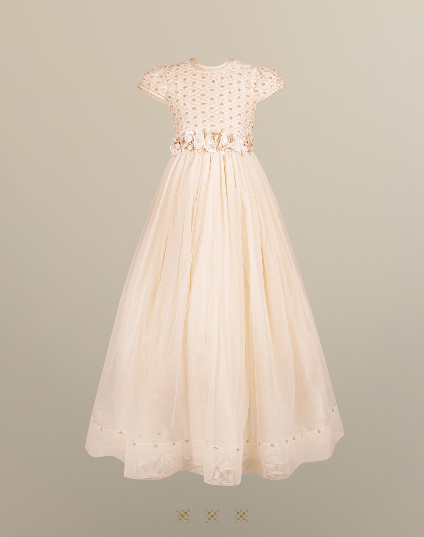 Vestido de Primera comunión beige 02-519