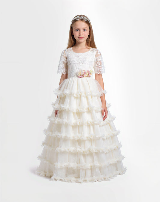 Vestido juvenil hueso 02-547