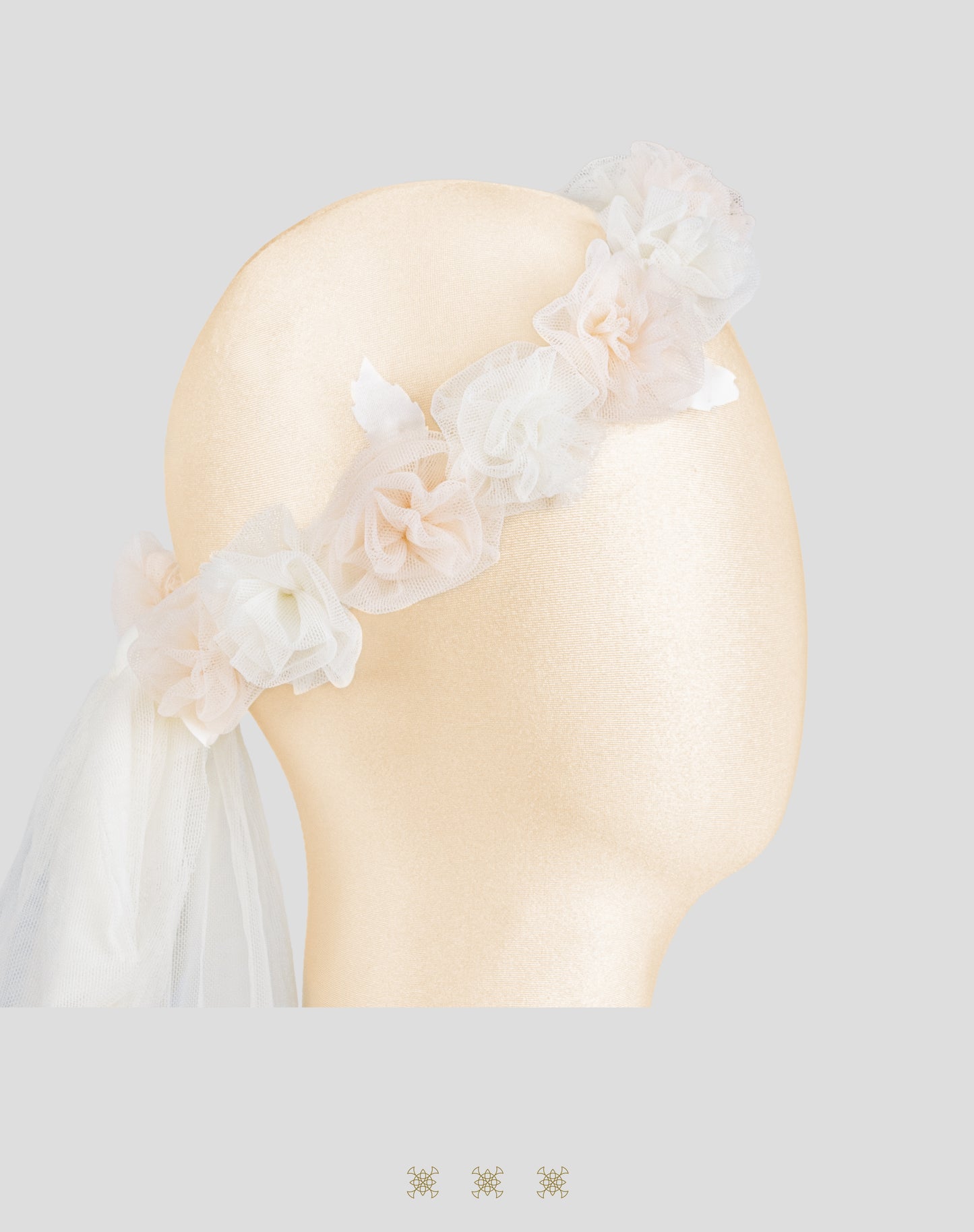 Corona de flores hueso / rosa 02-549