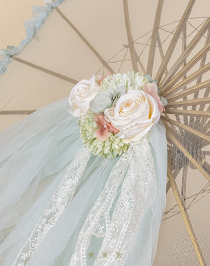 Sombrilla hueso / verde 02-552