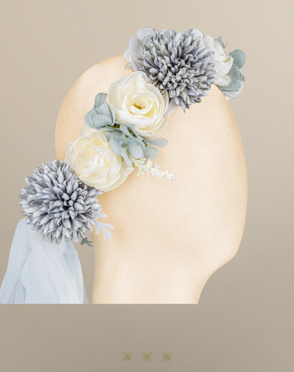 Vestido hueso / verde 02-552