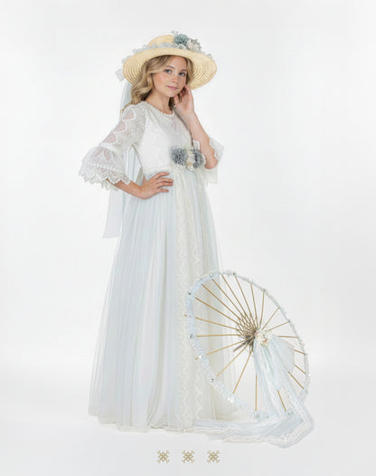 Atuendo de ceremonia talla 12 hueso / verde 02-552