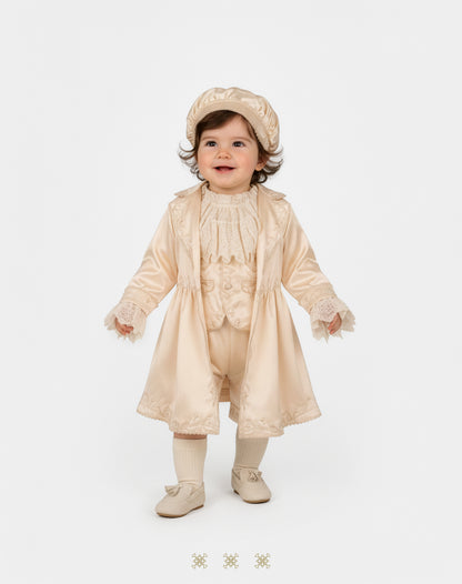 Ropón  de bautizo estilo príncipe beige 02-643