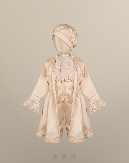 Ropón  de bautizo estilo príncipe beige 02-643
