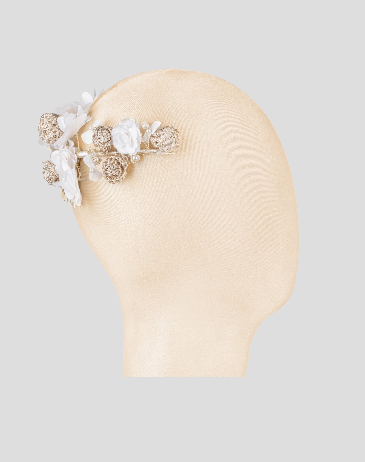 Peineta de flores hueso 02-650