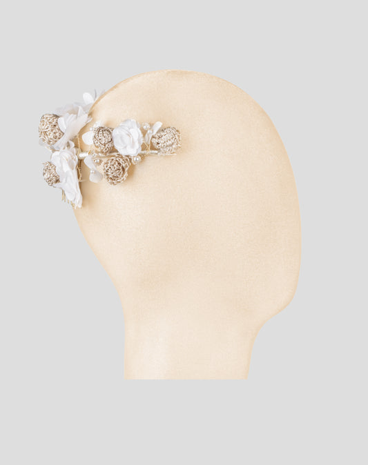 Peineta de flores hueso 02-650