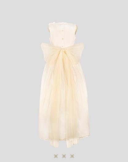 Vestido juvenil hueso-rosa 02-654