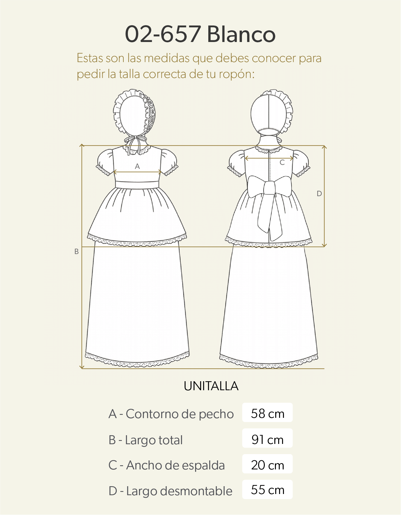 Ropón de bautizo de niña 02-657