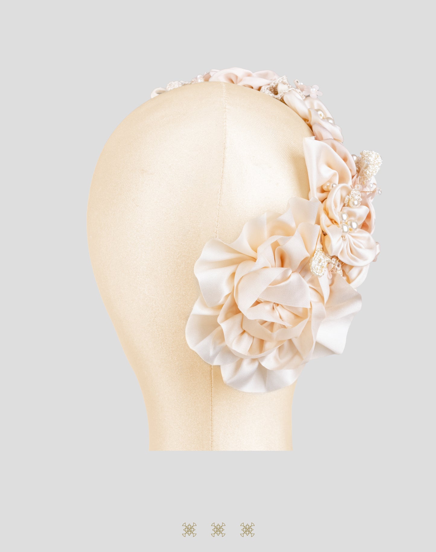 Tocado para Comunión hueso / rosa 02-681