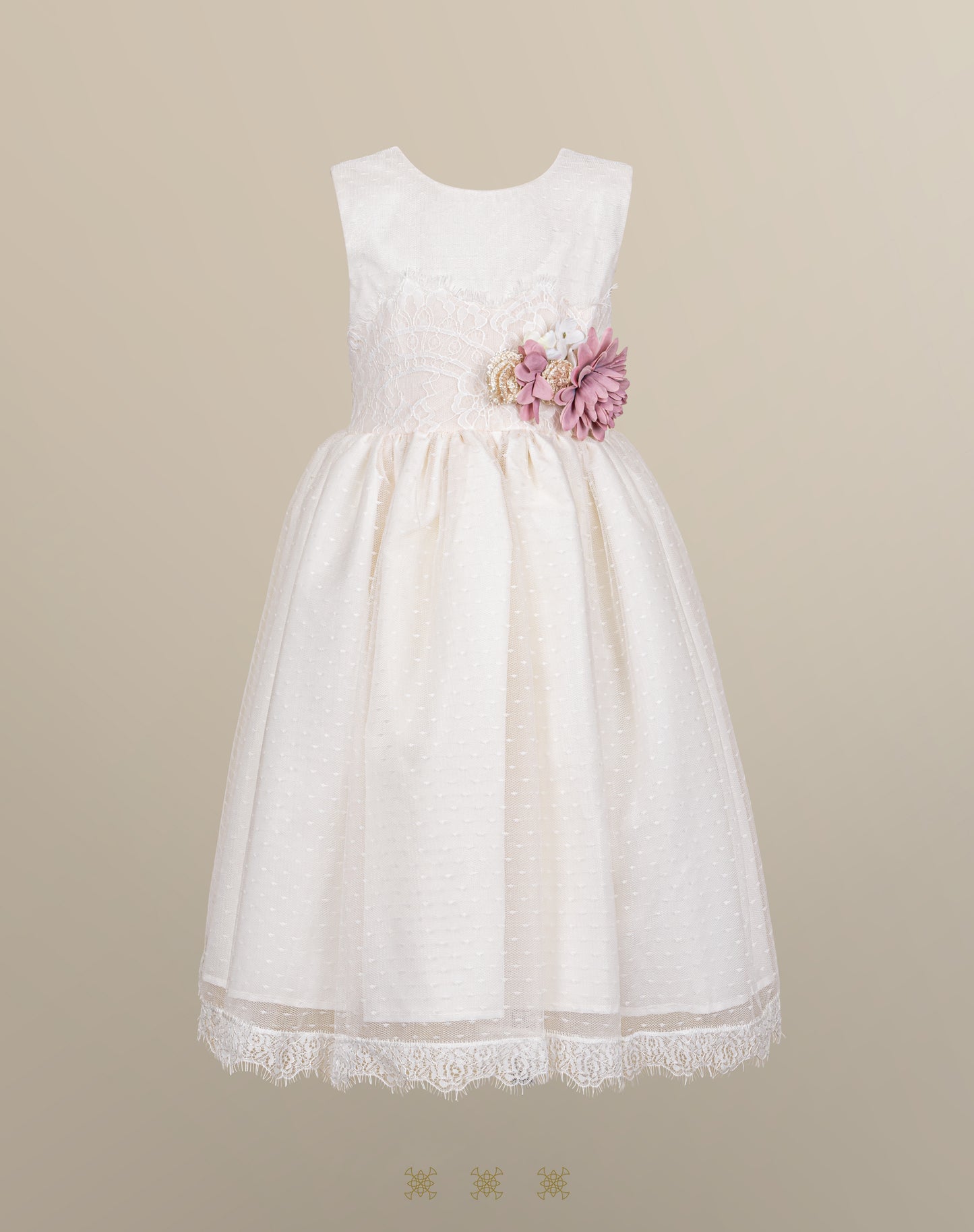 Vestido Infantil hueso 02-701