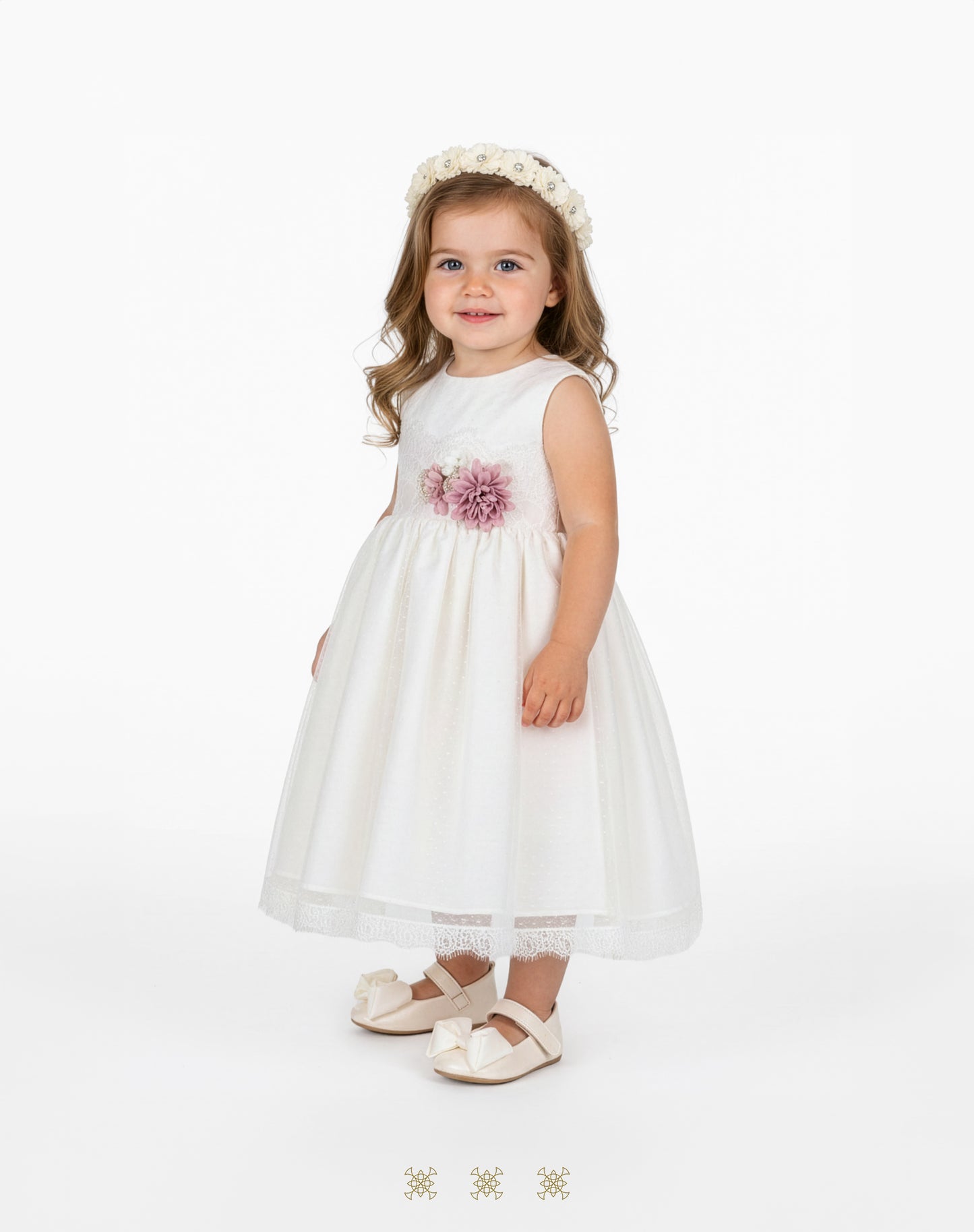 Vestido Infantil hueso 02-701