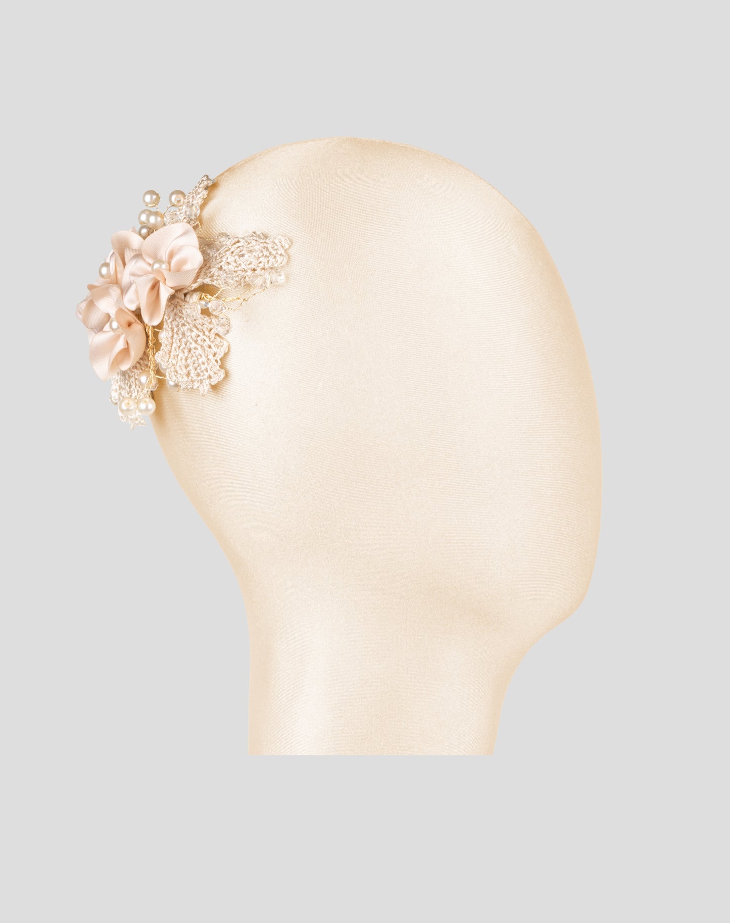 Peineta de flores beige 02-712