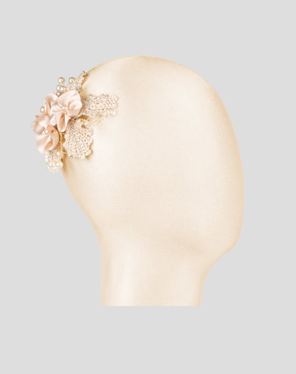 Peineta de flores beige 02-712