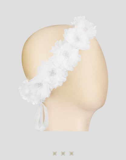 Corona de flores blanco 03-228