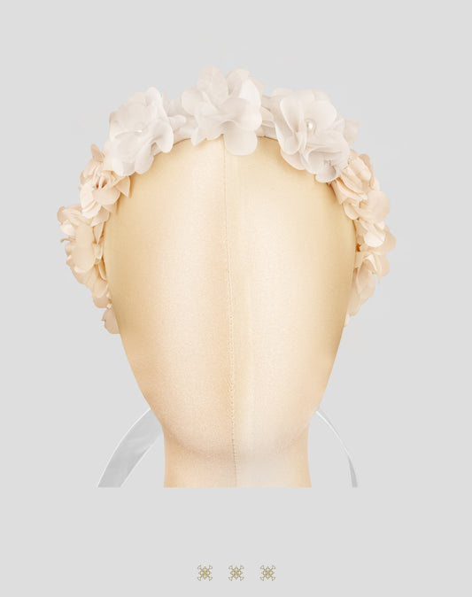 Corona de flores hueso-blush 03-228