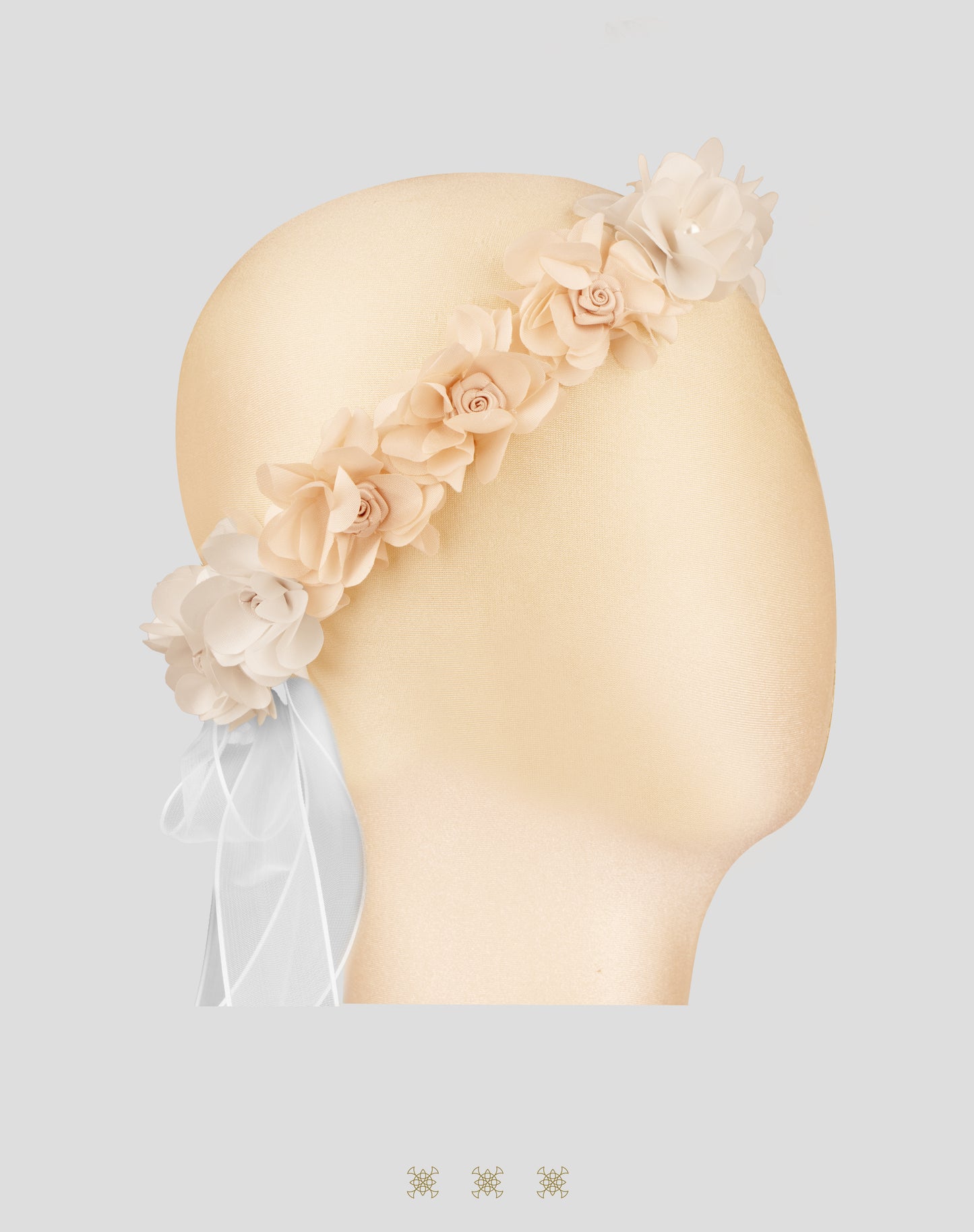 Corona de flores hueso-blush 03-228