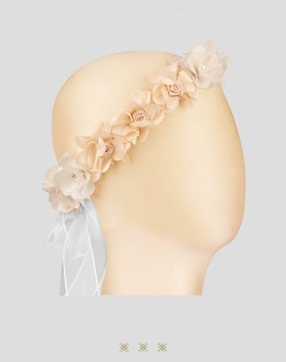 Corona de flores hueso-blush 03-228