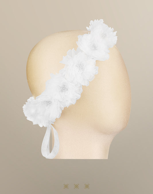 Corona de flores blanco 03-228