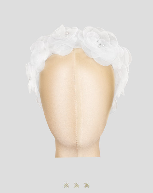 Corona de flores blanco 03-228