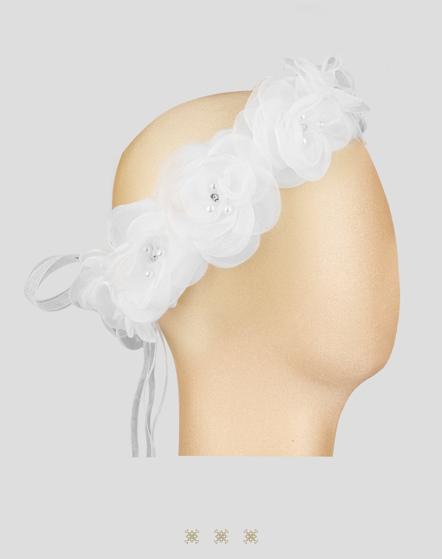 Corona de flores blanco 03-228