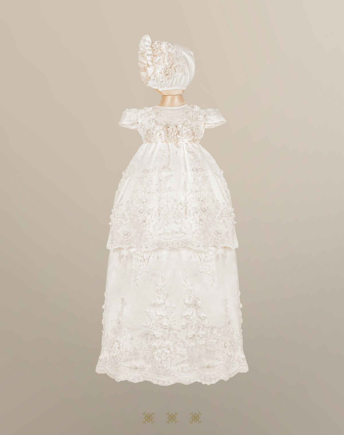 Ropón de bautizo de niña hueso 03-265