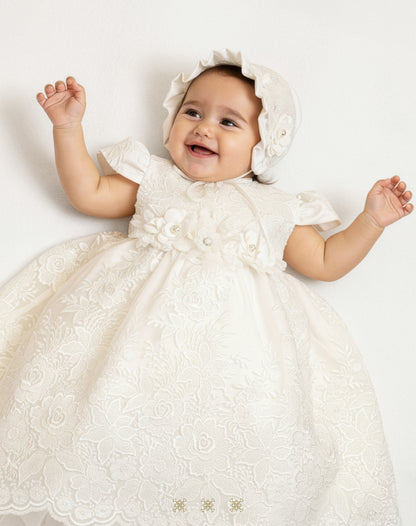 Ropón de bautizo de niña hueso 03-325