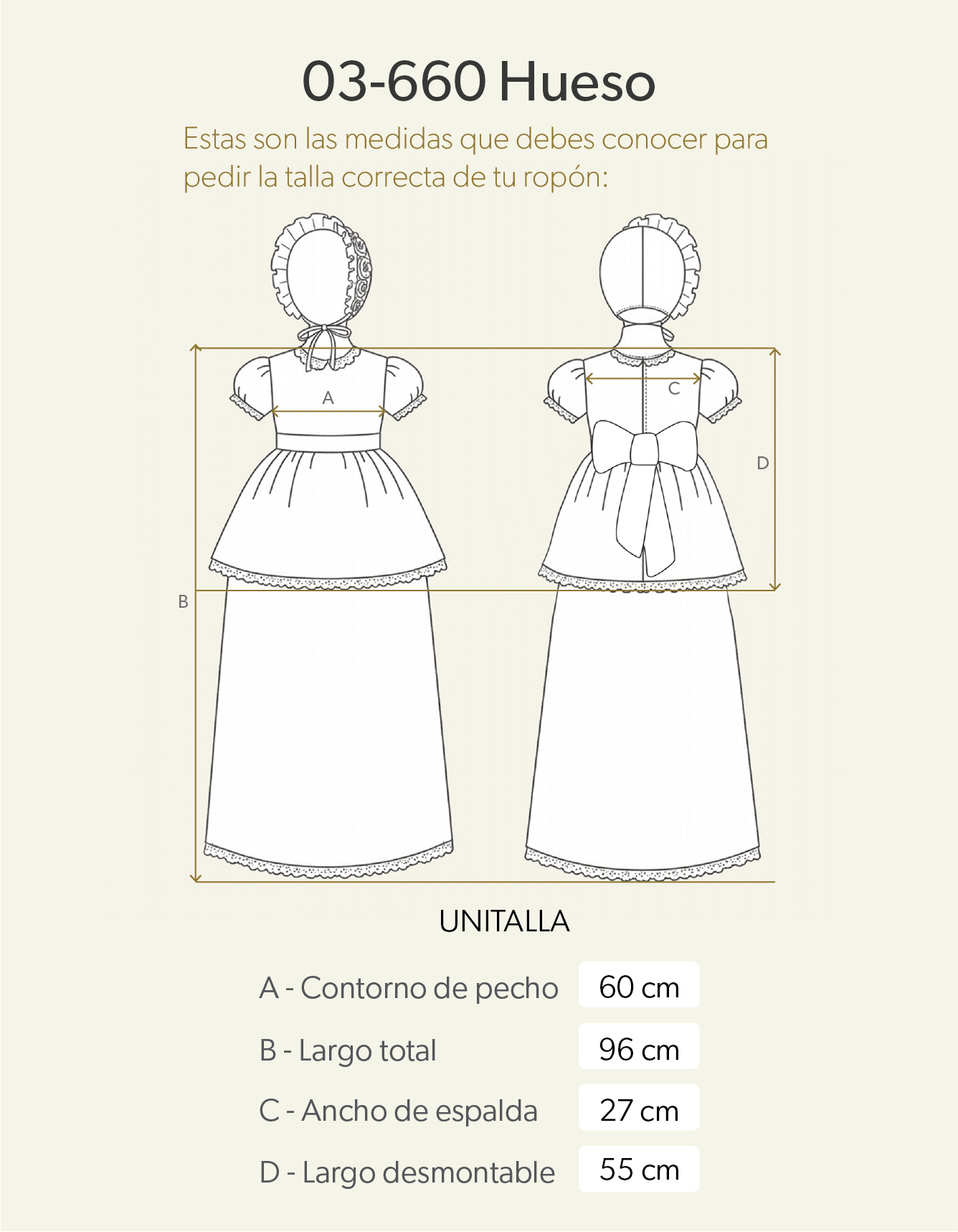 Ropón de bautizo de niña 03-660