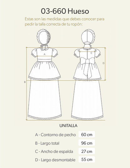 Ropón de bautizo de niña 03-660