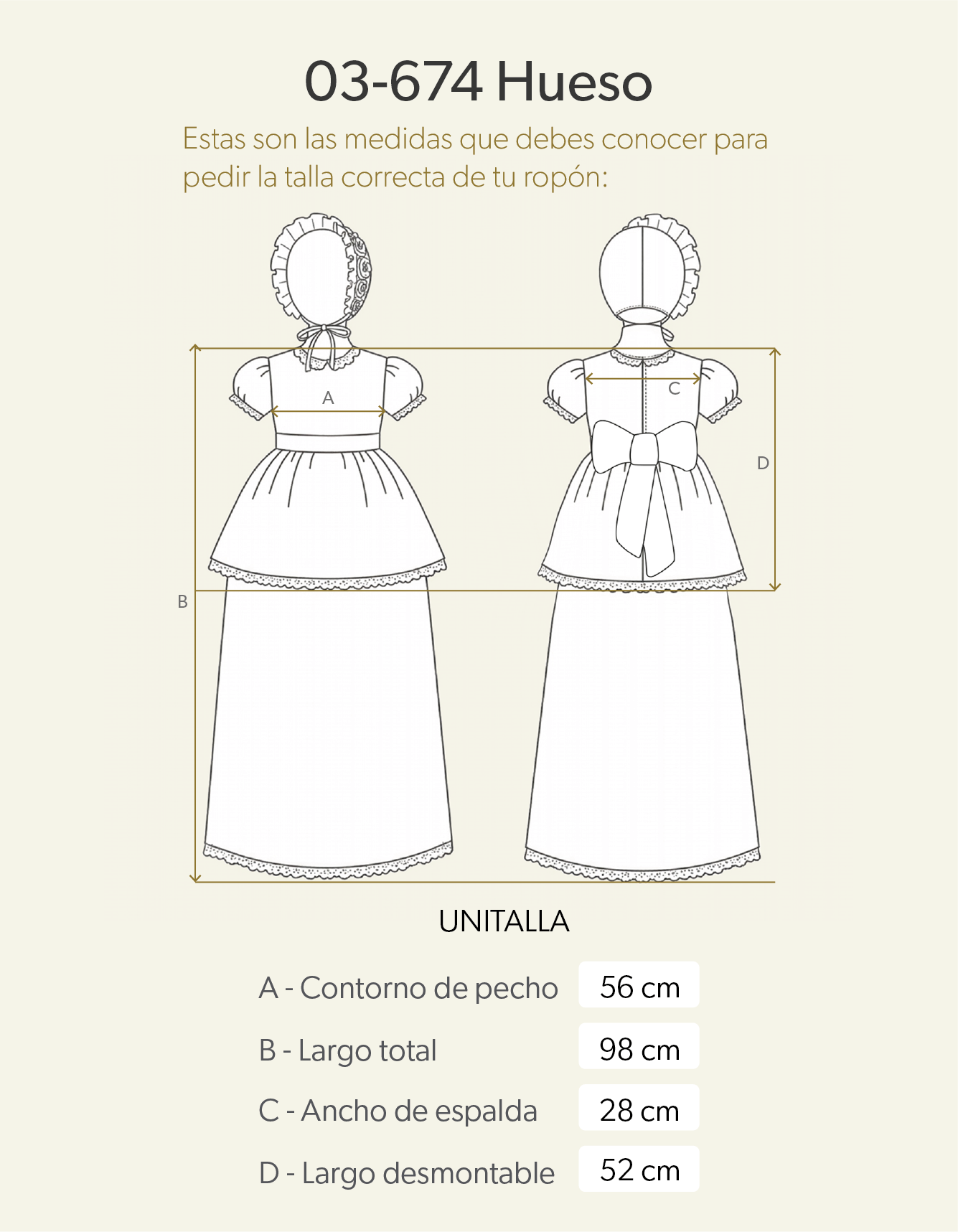 Ropón de bautizo de niña blanco 03-674