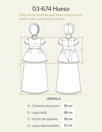 Ropón de bautizo de niña blanco 03-674
