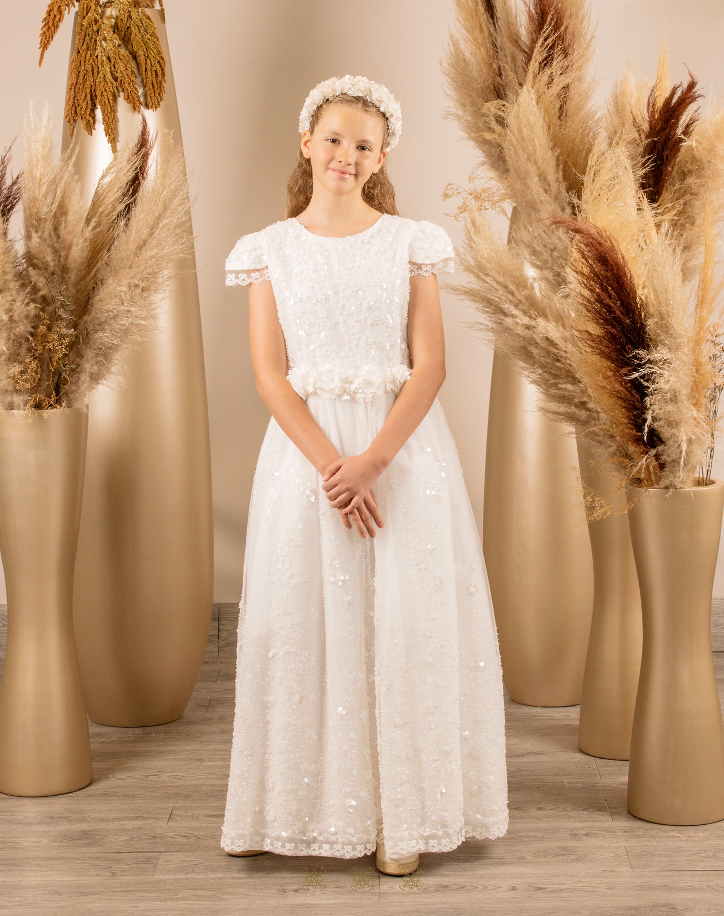 Vestido juvenil hueso 03-680
