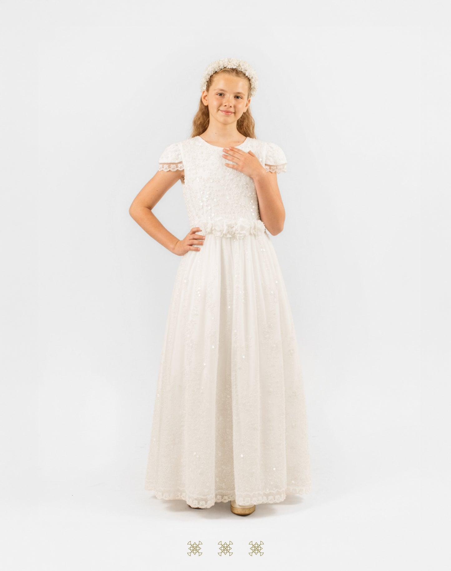 Vestido de Primera comunión hueso 03-680