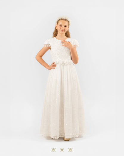 Vestido de Primera comunión hueso 03-680