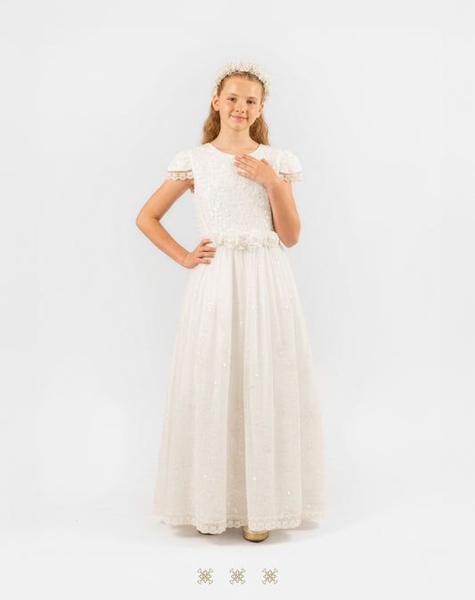 Vestido de Primera comunión hueso 03-680