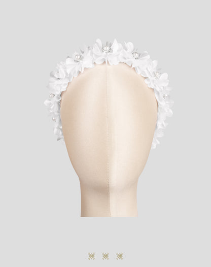 Corona de flores blanca 04-039