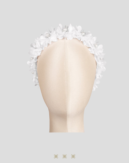 Corona de flores blanca 04-039