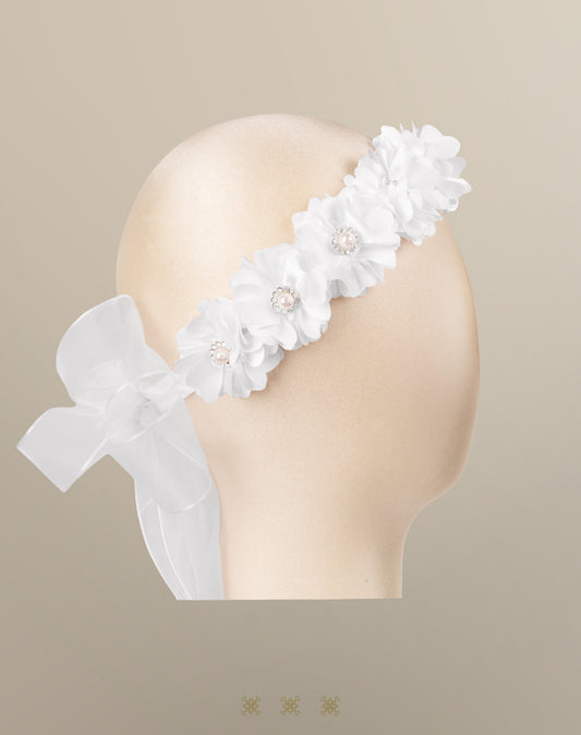 Corona de flores blanca 04-039