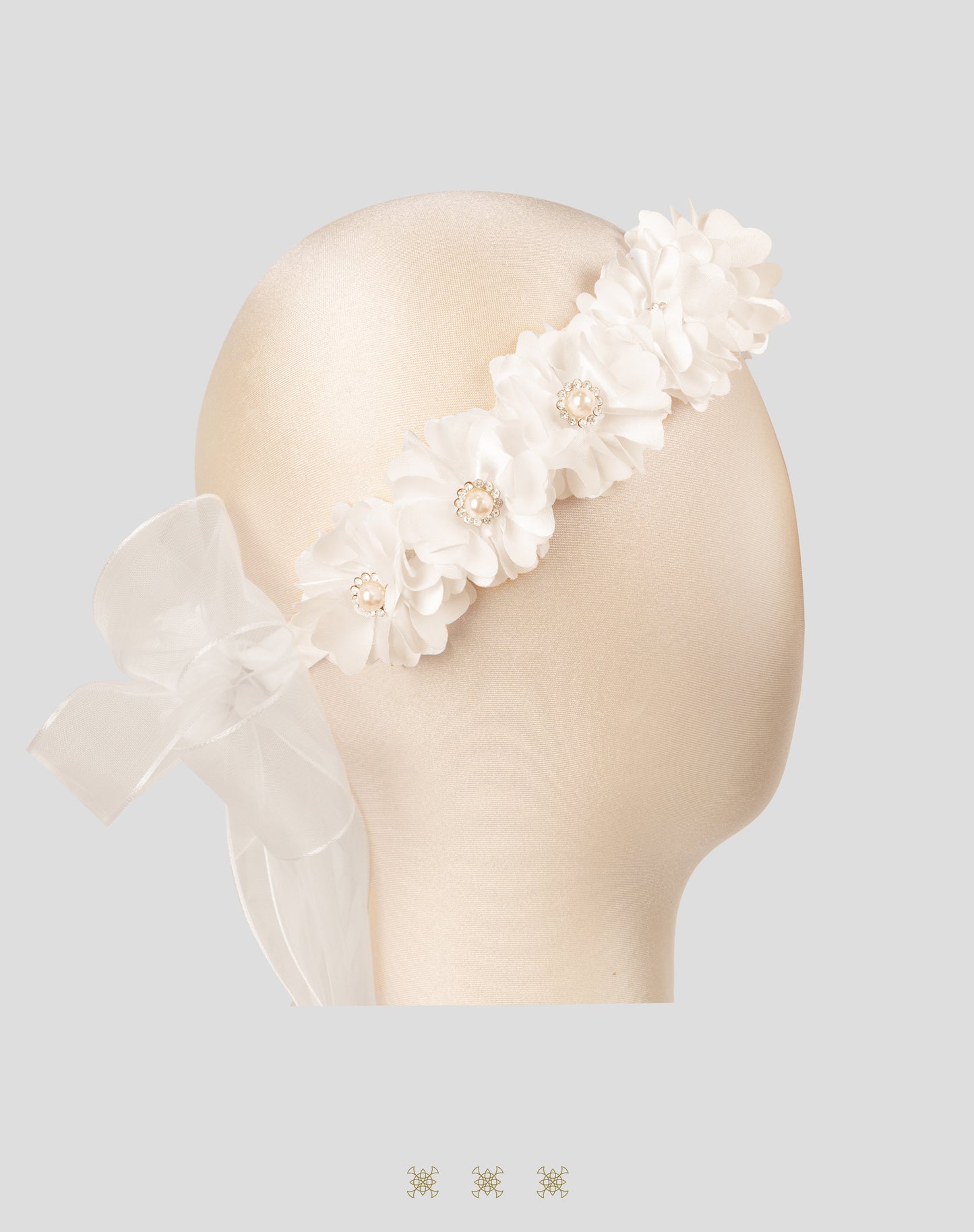 Corona de flores hueso 04-358