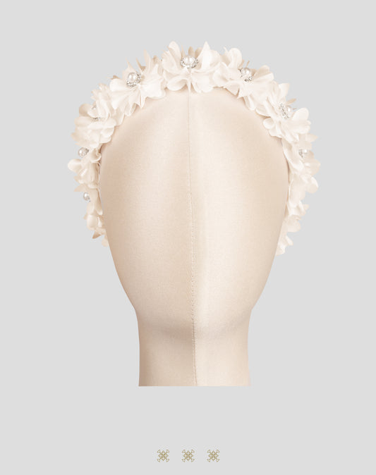 Corona de flores hueso 04-358