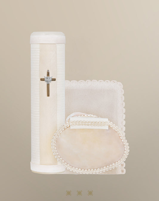 Set de vela bautizo hueso 04-224