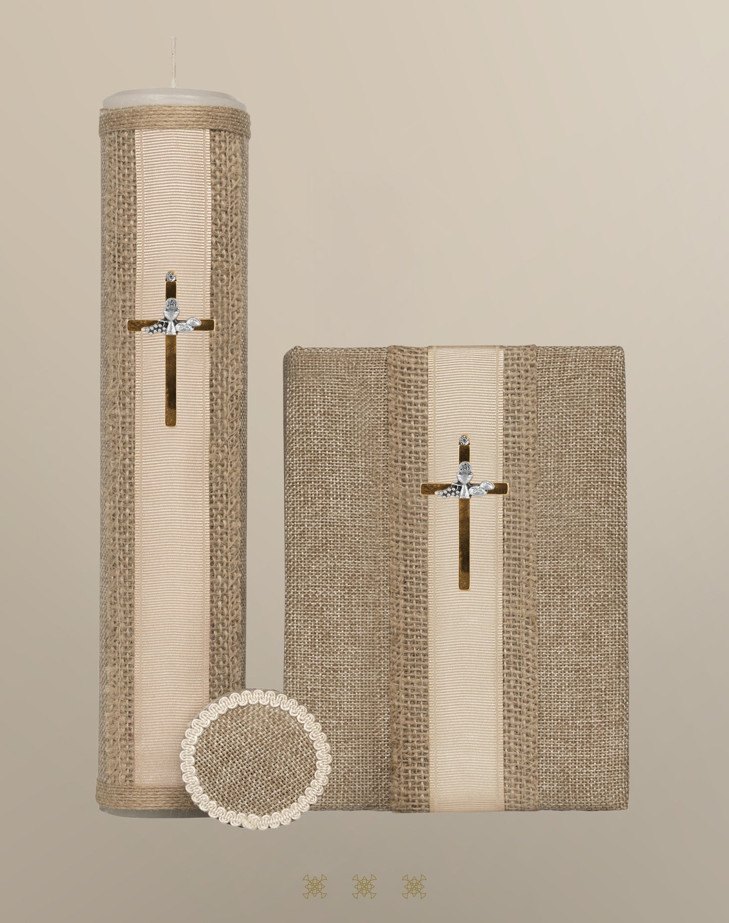 Set de vela primera comunión beige 04-350