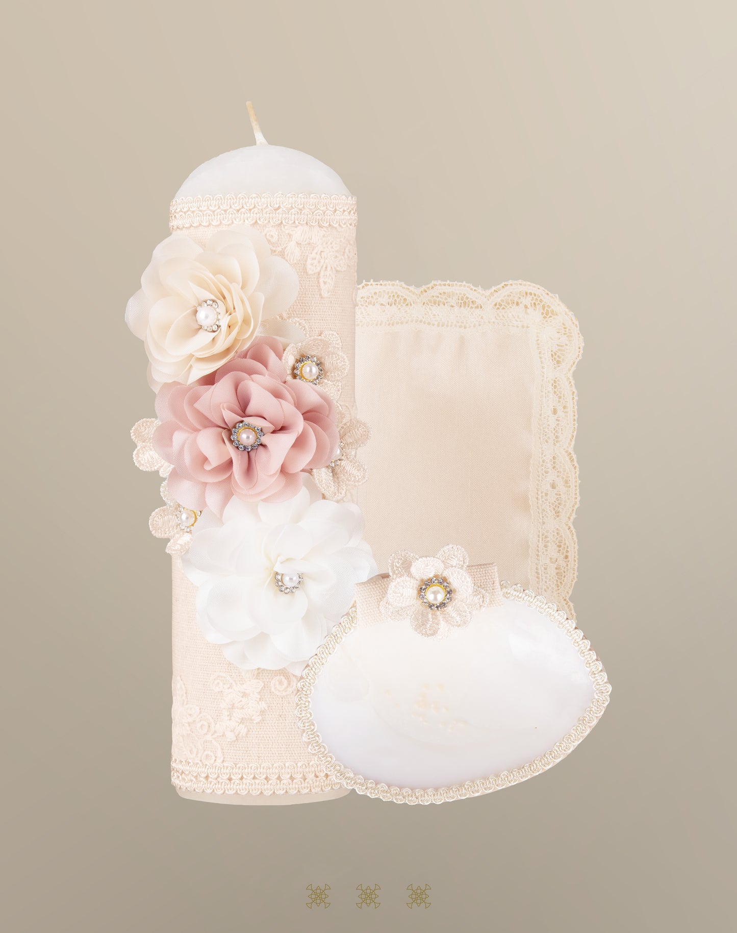 Set de vela bautizo beige 04-461