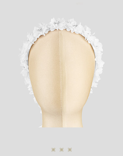 Corona de flores blanco 04-505